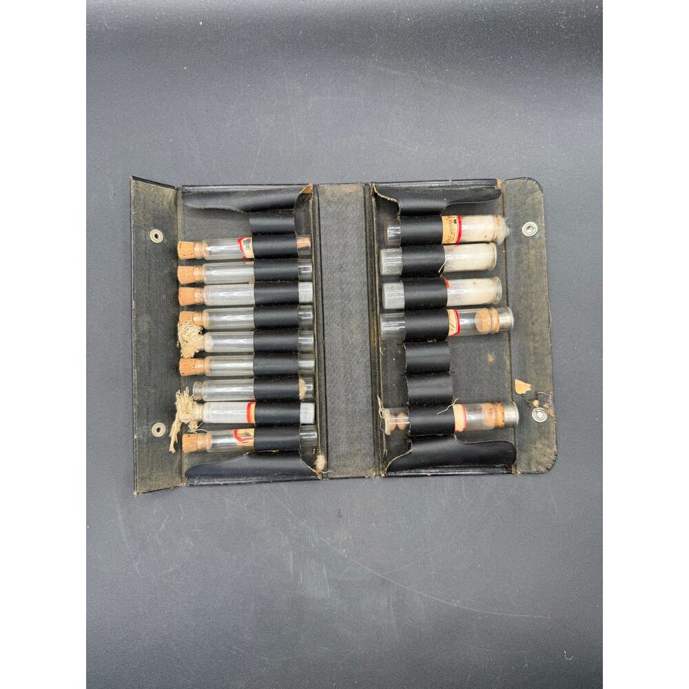 Vintage Leather Apothecary Medical Kit – Holds 24 Vials (Missing 3)